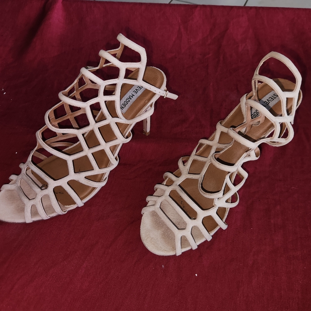 Sand colored high healed sandle